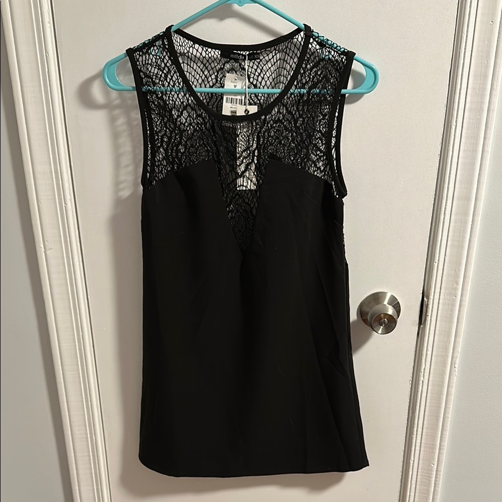Black Lace Sleeveless Mini Dress